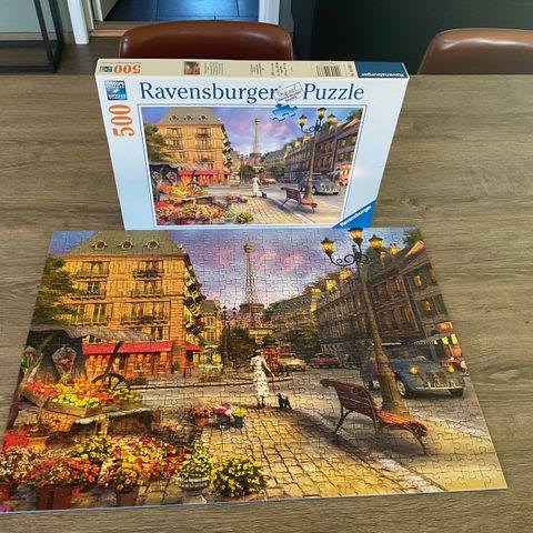 Ravensburger puslespill 500 brikker Paris i hel og pen stand