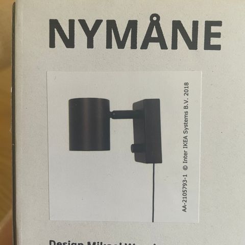 IKEA Nymåne Vegg-/leselampe, svart