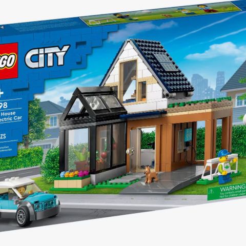 Uåpnet Lego familiehus med elbil (60398)