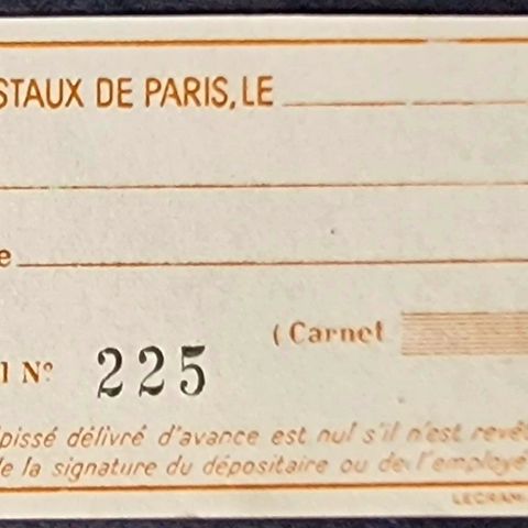 Frankrike 1934 Paris pakkepost frimerke, postfrisk - verdi €50,00