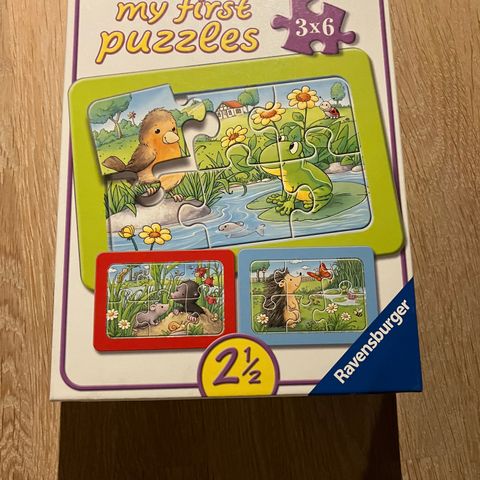 Ravensburger puslespill 3 stk dyremotiv