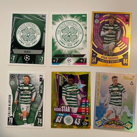 Celtic diverse fotballkort