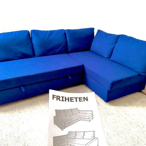 Sovesofa med sjeslong i god stand. IKEA Friheten. Hjørnesofa