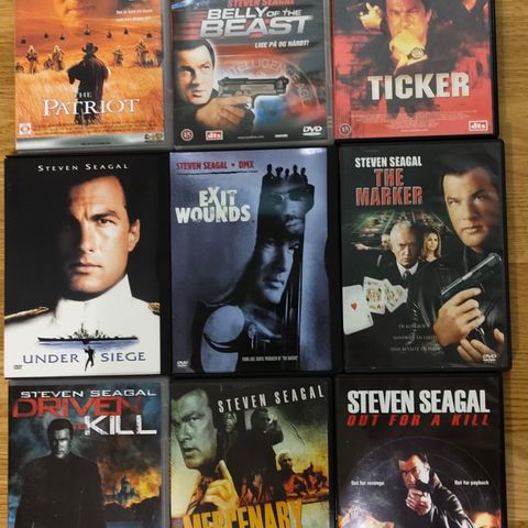 9 x Steven Seagal (pris samlet)