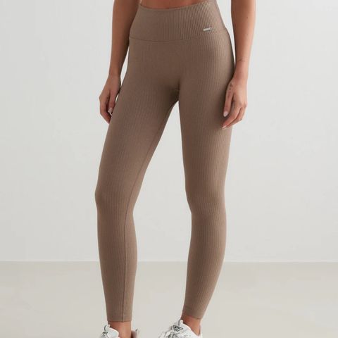 Aimn Espresso Ribbed Seamless str S