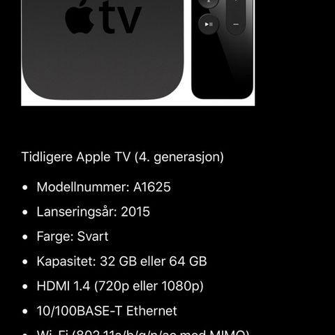 Apple tv HD 4.gen. 32GB