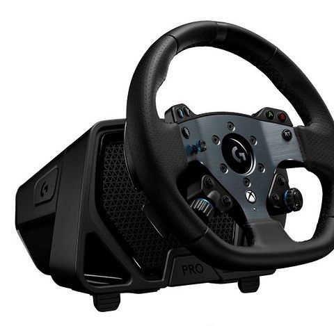 Logitech Pro Racing Wheel 11NM DD (Xbox/PC) + Moza SR-P pedaler + Pedalstand