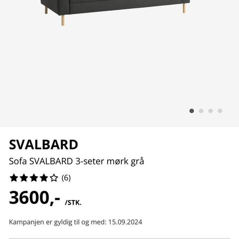 Fin sofa gis  bort fra jysk