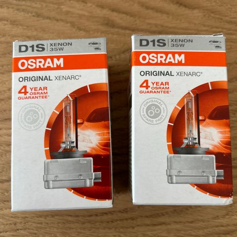 2x Osram D1S Xenon 35W lyspære bil