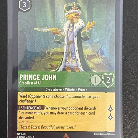 Prince John rare foil