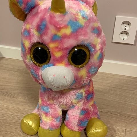 TY Beanie Boos bamse 40 cm Fantasia enhjørning rosa / gull