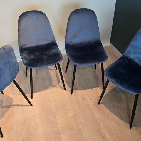 Iben Blå Velour Stol x4