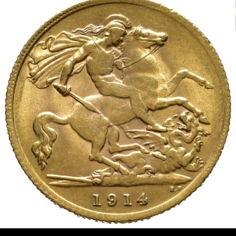 1914 ENGLAND 1/2 SOVEREIGN