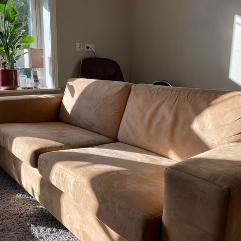 Velour sofa selges veldig rimelig