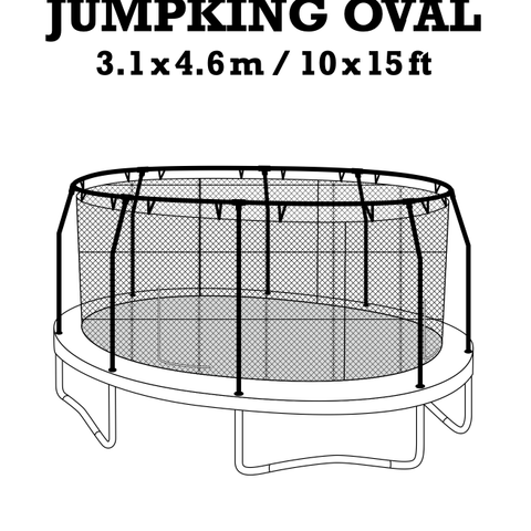 Jumpking oval 3,10  ×  4,60 trampoline