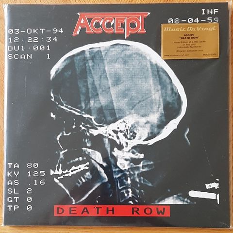 Accept,deathrow vinyl.Rød nummerert