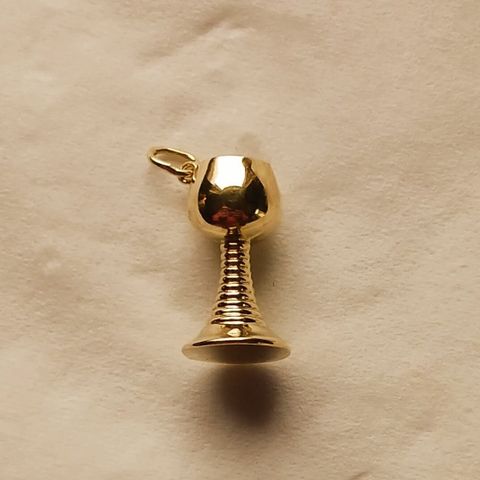 Gull Charms Anheng, vintage, ca 2 cm lengde stemplet 333 dvs 8K gull