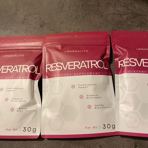 3 stk Resveratrol Longerlife.pakkepris🌸