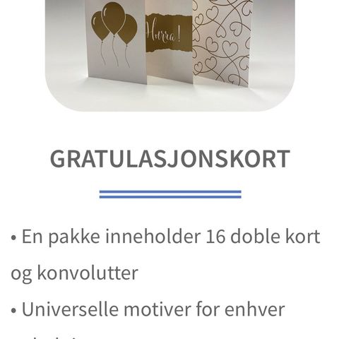 Nydelige gratulasjonskort!💌16 stykk med konvolutt!