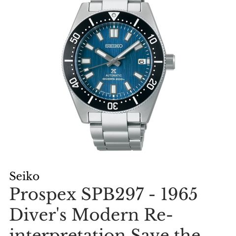 1965 Diver's Modern Re-interpretation Save the Ocean Special Edition