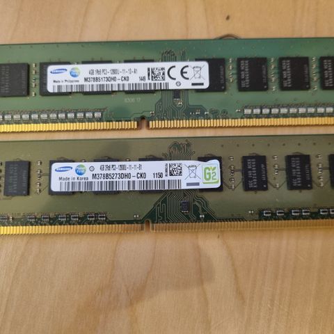 Samsung 8GB 2x4GB DDR3-1600 UDIMM PC3-12800U Single Rank x8 Module Ram