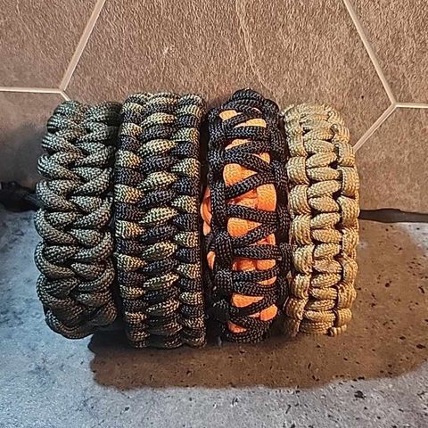 Paracord bracelets and keyrings