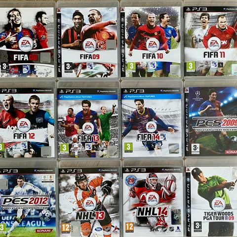 PS3 spill FIFA PES NHL