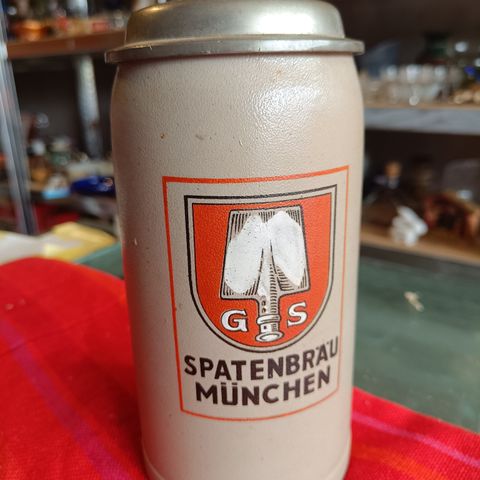 Spatenbräu München - gammel ølkrus i steingods fra 1936