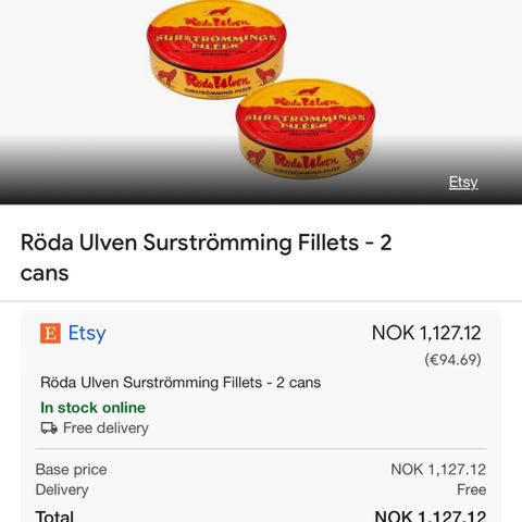 Swedish rottfisk 2 stuk 450 kr