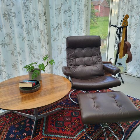 Vintage Ekornes Stressless med pall *krom*