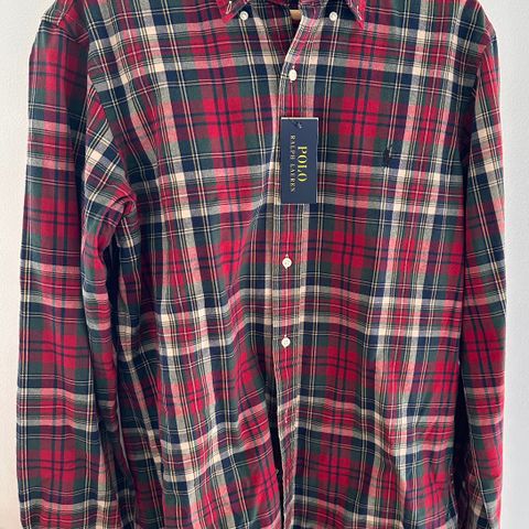 Polo Ralph Lauren høstskjorte, flannel type, checkered plaid trill