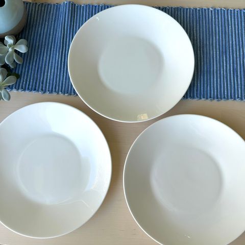 3 stk asjetter i fin porselen fra IKEA Skyn serien 🍽️ Ø22 cm