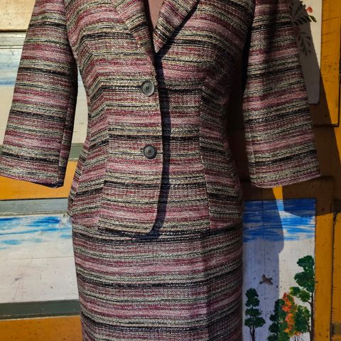 Mosaic 34 Vintage dress set jakke og skjørt elegant blazer