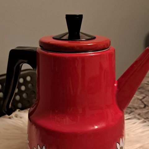 Retro emaljert te/ kaffe kanne