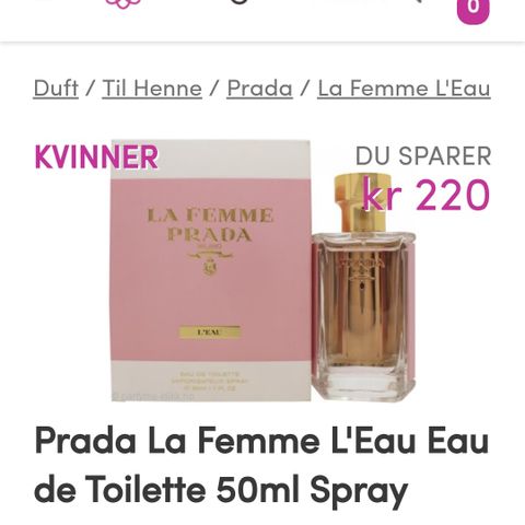 Prada La Femme L'Eau Eau de Toilette 50ml Spray