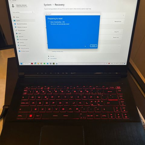 MSI GF65 Thin Gaming laptop RTX 2060 120hz skjerm