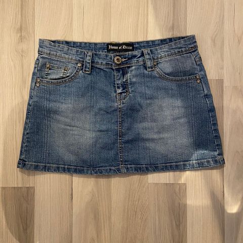 Vintage denim low waist skjørt