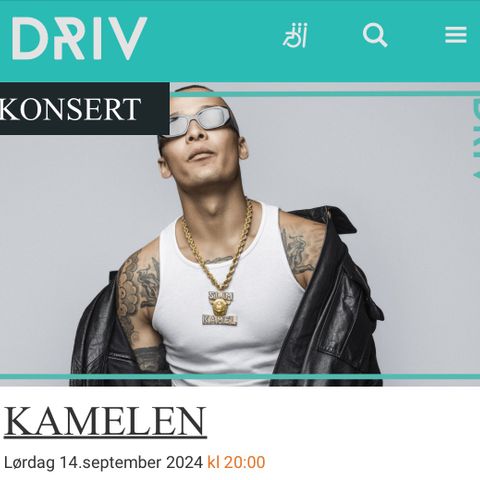 Kamelen konsert lørdag 14 september driv tromsø (ordinær billett) 1 billett