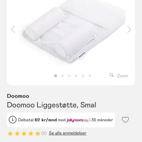 Doomoo liggestøtte/ babymadrass