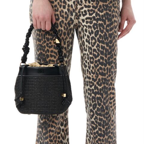 GANNI Leopard Cropped Jeans str 28