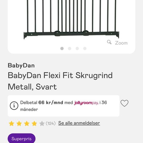 2 stk BabyDan Flexi Fit Skrugrind Metall, Svart