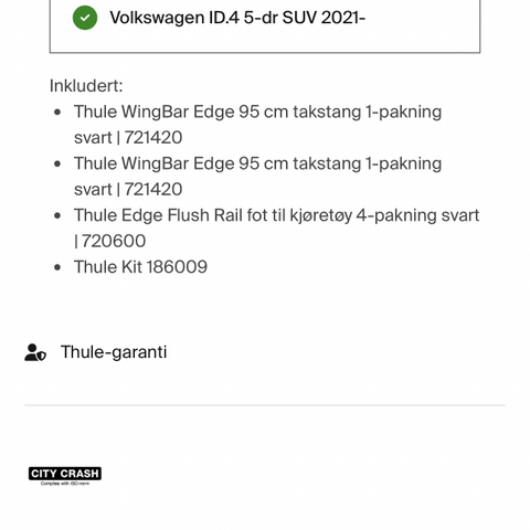 ID4 Thule Wingbar Edge (sort) takstativ