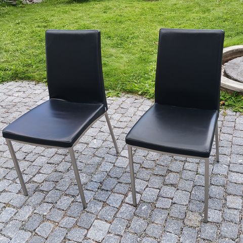 Spisestoler, BoConcept Vega, sort skinn / stål