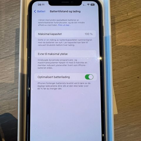iPhone 11 pro Max 100% batteri