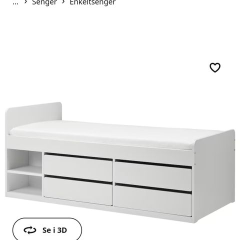 Seng fra IKEA selges kr 1900 inkl fjærmadrass