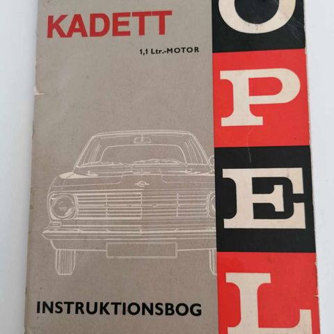 Opel kadett instruksjonsbok