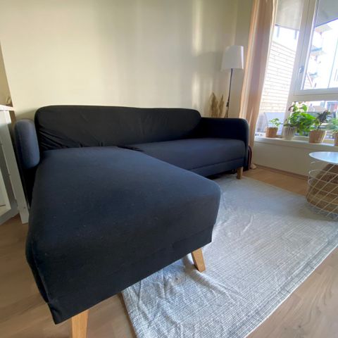 Linanäs 3- seters sofa, med sjeselong / Vissle mørk grå