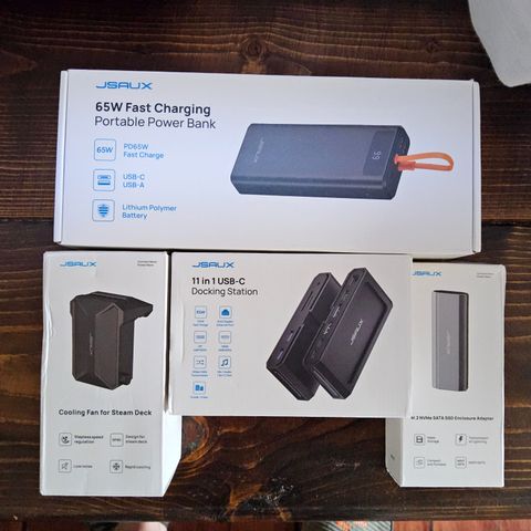 Steam deck Accesories, 20000 mah powerbank, m.2 ssd enclosure, 11in1 dock, fan