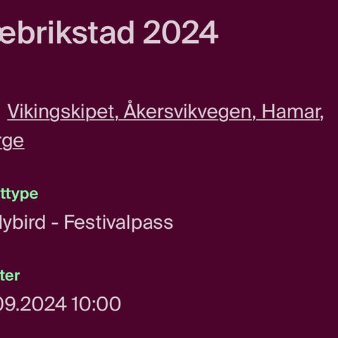 Fæbrikstad Festivalpass