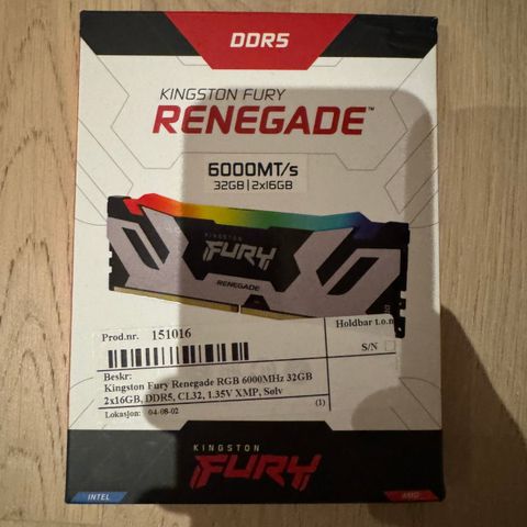 Kingston Fury Renegade RGB 6000MHz 32GB